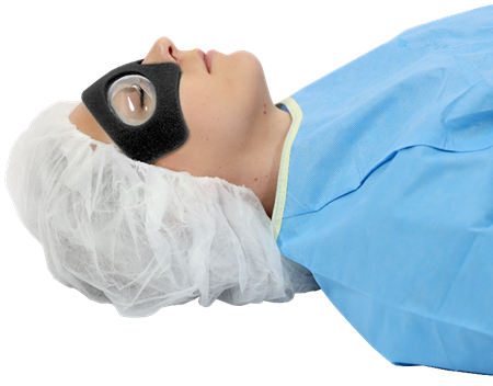 23-600 Patient Eye ShieldZ-Side View Gray